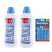 Drain and Plug Unblocker Effectively Removes Blockages Liquid Cleaner for Blocked Drain Pipes in Sinks or Shower Traps -2 x 350ml & 12 Pack Drain Sticks