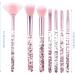 WLLHYF 7 Pack Makeup Brush Set Stylish Glitter Cosmetics Brushes Kit Professional Blending Brush with Crystal Sequins Handle for Eye Shadow Eyeliner Foundation Powder Concealer Blush Lip Women (Pink) - Buy Online on SooperMarket.com