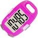 OZO Fitness CS1 Easy Pedometer for Walking - Step Counter with Large Display, Clip on and Lanyard Pink