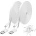2 Pack 13.1FT Power Extension Cable for WyzeCam,WyzeCam Pan,KasaCam Indoor,NestCam Indoor, Blink,Cloud Cam, USB to Micro USB Durable Charging and Data Sync Cord for Security Camera-White