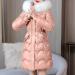 Pink Padded Jacket for Women | Slim Fit Faux Fur Parka with Hood | Winter Warm Outwear (Size: Medium) - Buy Online on SooperMarket.com