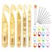 Crochet Hooks, 34 Pcs Handle Crochet Hooks Set, 12mm-25mm Large Crochet Hooks for Chunky Yarn, Professional Huge Crochet Needles and Accessories for DIY Crafts, Carpets, Scarves yellow