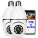 2Pcs Light Bulb Security Camera 2.4GHz & 5G WiFi Outdoor, 1080P E27 Light Socket Security Camera, Indoor 360 Home Security Cameras, Full Color Day and Night, Smart Motion Detection (2PCS, Support 5G)