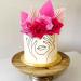 JeVenis Rosa Acrylic Minimalist Art Lady Face Cake Topper Pink Rose Cake Topper Gold Palm Leaves Wedding Cake Toppers for Wedding Bridal Shower Birthday Party - Buy Online on SooperMarket.com