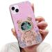 Tivenfezk nadoli for iPhone 15 Treibsand B r astronaut Hidden Standh lle caricature glitter astronaut stand soft silicone bling mobile phone case transparent protective cover iphone 15 pink