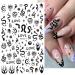 Black Skull Goth Nail Art Stickers - 3D Horror Butterfly Flame Moon Stars Rose Decals - Manicure Decoration Supplies - Buy Online on SooperMarket.com