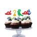 24Pcs Pirate Cupcake Toppers Rudder Nautical Sailing Cupcake Toppers for Boy Colorful Glitter Pirate Cupcake Picks for Baby Shower Pirate Themed Birthday Party Decoration