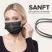 HARD 50 Disposable Face Masks Made in Germany | Type II & CE Certified | Triple Layer Filtration | Breathable & Elastic Earloops | Black 50pc - Adults - Buy Online on SooperMarket.com