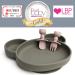 Suction Plate Baby Cutlery Set with Toothbrush, Bowl, Spoon, Fork - Dishwasher Safe, Pebble Grey - Buy Online on SooperMarket.com