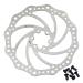 Boenoea Bicycle Disc Brake Rotor 140mm 160mm 180mm 203mm Bike Rotors with 6 Bolts for MTB Mountain Road Bikes BMX 1.Silver 140mm