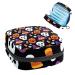 Halloween Skull Black Sanitary Napkin Storage Bag Feminine Menstrual Cup Pouches Nursing Pad Holder Tampon Bags Portable Period Bag for Women Teen Girls 1Pcs Multi-colored 8