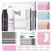 PERMANIA Lash Lift and Black Color Kit,Eyelash & Brow Lift 4 IN 1,Voluminous Color Make Eyebrow Lamination and Black 8 Weeks(Black+50PCS Tool) Black+50Tools