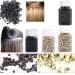 200 Pcs Beige Hair Extension Rings - 4MM Silicone Lined Beads & Loops Tools for Easy Application - Buy Online on SooperMarket.com