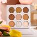 ecofavor Brown Eyeshadow Palette Nude Natural Matte Shimmer Glitter 9 Colors Highly Pigmented Waterproof Warm Eye Shadows Pallet  Naked Earth Tones Makeup Palettes  Easy to Blend for Beginners
