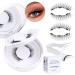 Magnetic Eyelashes without Eyeliner 12mm Magnetic Lashes Natural Look Reusable Magnetic Eyelashes Kit with Applicator Wispy False Eyelashes No Glue or Liner Needed by Geeneiya(2 Pairs) Magnetic-05CT