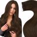 Laavoo Extensions Real Hair Tape Brown Real Hair Extensions Real Hair Tape Dark Brown #4 Invisible Tape Extensions Real Hair Brown 55cm 50g 20PCs 55cm-20PCs 1.3 #4