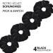 4-Piece Velvet Hair Tie Set for Women Girls & Children Perfect for Updos & Ponytails - Black Multipack - Buy Online on SooperMarket.com