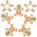 ABOOFAN 120 Pcs Christmas Accessories Christmas Gingerbread Man Decor Christmas Gingerbread Ornaments Christmas Flatback Embellishments Mini Doll Diy Accessory Resin Self Made Button