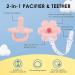 Tinabless Baby Pacifier & Teether Set - Pink & Dark Pink Silicone Soothers for Breastfed Babies 3-6 Months | Car Seat Toy Included - Buy Online on SooperMarket.com