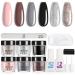 Beetles Dipping Powder Nail Starter Kit of 6 Colors Powder with Gel Liquid Essential Tools Set, for French Nail Manicure Nail Art Kit Dip Powder Liquid Set Withering Rose II