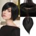 MORICHY Hair Toppers for Thinning Hair Women Real Hair Topper for Women Adding Extra Hair Volume Natural Black Clip in Hair Extensions 7inch Clip In Toppers 100% Remy Human Hair for Hair Loss 7inch-2clip 1B