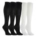 Weekend Peninsula 5 pair of compression stockings Knee socks Socks for women & men sports running flight travel travel pregnancy medical compression socks L-XL 3x black + 2x white