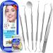 Dental Tools To Remove Plaque and Tartar, Professional Teeth Cleaning Tools, Stainless Steel Dental Hygiene Oral Care Kit with Plaque Remover, Tartar Scraper, Tooth Scaler, Dental Pick - with Case Pro Dental Tools w/ Carrying Box - Sea Blue