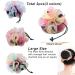 AsggBah 3pcs Colored Hair Net Bun Covers with Flower Deco | Dance Snood Hair Accessories for Dancers & Skaters - Large Size - Buy Online on SooperMarket.com