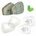 3M 6055 Filter A2 against organic vapors (1 pair) with 3m 501 filter lid (1 pair) with 3M particle filter 5925 P2 R (1 pair) and Smartproduct hearing protection plug 1 pair