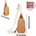 Higton Original Crossbody Diaper Bag - Small Compact Light Brown with Ivory Strap | Organized & Stylish for Parents - Shop Now! - Buy Online on SooperMarket.com