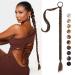 REECHO DIY Braid Ponytail Extension Long Straight Wrap Around Ponytail Hair Extensions Natural Soft Synthetic Hairpieces for Women - Medium Brown 160g 30Inch-160g Medium Brown