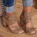 Foldap Women's High Heel Espadrille Platform Wedge Sandals - Brown | Summer Casual Beach Shoes - Buy Online on SooperMarket.com
