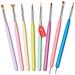 Saviland Nail Art Brushes Set - 8pcs Nail Brushes with Color Handle Gel Polish Nail Painting Tools  Nail Extension Gel Brush  Nail Liner Brush  Double Nail Dotting Pen for Salon at Home DIY Manicure 8 Count (Pack of 1)