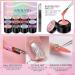 Saviland Builder Nail Gel Kit - 12 Colors Extension Glitter Hard Gel Set for Nail Strengthening and Art - Includes 3 Nail Brushes and Forms - A-Glitter Series - Buy Online on SooperMarket.com