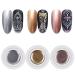 Metallic Painting Gel - 3PC Mirror Metallic Nail Polish - 3D Metal Painting Gel Reflective High Shine Nail Polish - Super Glossy Soak off UV/LED Nail Gel (Silver Gold Rose Gold)