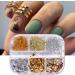 Eseres 3D Sparking Gold Flakes Nail Foil - 6 Grids Metallic Glitter for Nail Art Design in Gold & Silver - Buy Online on SooperMarket.com