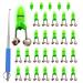 LIUMAYAS 55PCS Fishing Bells LED Night Fishing Rod Bait Alarm Bell, LED Fishing Light, LED Night Fishing Rod Bite Bait Alarm Light with Dual Ring Bells
