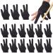 TOBWOLF 20PCS Pool Gloves, Nylon 3 Fingers Billiard Gloves, Pool Gloves Billiards Left Right Hand, Breathable Pool Cue Gloves, Elastic Cue Pool Gloves, Billiard Accessories Sports Gloves for Men Women
