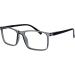 Opulize Ink Long-Sightedness Glasses - Large Rectangular Frame Scratch-Resistant Gray Spring Hinges - M4-7 -50 -2.5 Diopters (1 Pack) - Buy Online on SooperMarket.com