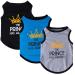 3-pack dog clothing printed Princess Prince Pet West T-shirt Dog clothing costume for cats puppies Small dogs medium-sized dogs (Prince Blau X-Large) Blue XL XL
