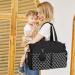SONARIN Multi-Function Waterproof Baby Changing Tote Bag - Large Capacity Diaper Satchel with Pacifier Holder, Travel Messenger Bag for All Baby Accessories (Black) - Buy Online on SooperMarket.com