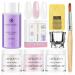 Saviland Acrylic Powder and Liquid Set - Acrylic Nail Kit Professional Monomer Polymer, Acrylic Nail Brush Nail Form, 3 Colors Acrylic Nail Powder for Acrylic Nails Extension Beginner Kit Clear&White&Pink