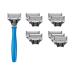 Harry s wet razor for men-shaving set with blue handle 10 replacement rasier blades razor razor blades razor blades for men razor sound men wet razors sound blue 1 piece (10 pack)