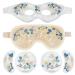 Cooling Gel Eye Mask Set - Ice Face Mask with Eye Holes and Plush Backing Cold Hot Eye Compress and Reusable Cooling Pads for Eyes Puffiness Migraine Headache Dark Circles Dry Eyes (4 PCS) Camellia