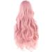 YEESHEDO 32 Inch Long Wavy Curly Cosplay Wig with Bangs - Heat Resistant Synthetic Hair for Women - Pink - Buy Online on SooperMarket.com