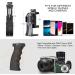 2in1 Ergonomic Portable Action Camera+Smartphone Hand Grip Stabilizer Combo for Vlogging - GoPro & iPhone Holder Kit with Mic+Light Adapter for YouTube & TikTok - Buy Online on SooperMarket.com