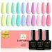 Yueshop Pastel Gel Nail Polish Kit - Macaron Candy Bright Yellow Pink Purple Blue Green Summer Nail Polish Pastel Pink Gel Polishes Soak Off UV Gel Nail Art DIY Manicure for Beginner (10PCS 8ml) Macaroon