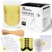 Nose Wax Kit for Men and Women Nose Hair Removal Wax with 100g Nose Hair Wax 20 Safe Tip Applicator 10 wooden Applicators 10 Containers and 10Moustache Stencils As a Christmas Gifts White