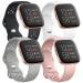 4 Pack Witzon Compatible with Fitbit Versa / Versa Lite / Versa 2 Band, Breathable Replacement Wristbands Soft Silicone Sport Bands for Versa 2 Smart Watch for Women Men, Small, Black/White/Gray/Pink Small Black/White/Gray…