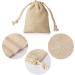 20PCS 3x3.7Inch Double Drawstring Cotton Cloth Bags - Beige | Small Jewelry Bracelet Beads Spice Gift Bags - Buy Online on SooperMarket.com